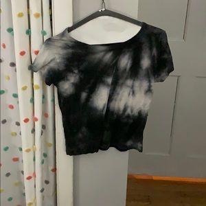 Tie-dye black crop top